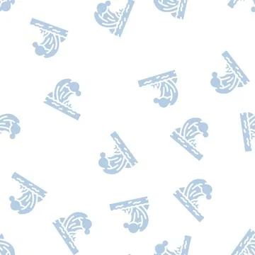 Tsunami disaster glyph vector seamless pattern Stock Illustration