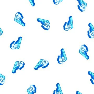 Tsunami disaster isometric icon seamless pattern 스톡 일러스트