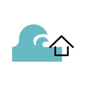 Tsunami disastrous vector illustration Stock Illustration