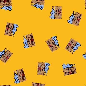 Tsunami earthquake vector seamless pattern Ilustración de archivo