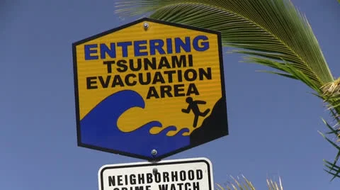 Tsunami , Entering sign Stock Footage 24026033