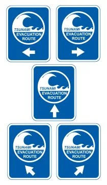 Tsunami evacuation Stock Illustration