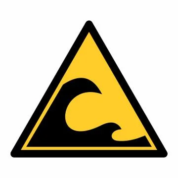 Tsunami hazard sign Stock Illustration