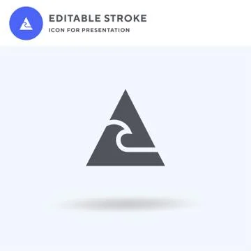 Tsunami icon vector, filled flat sign, solid pictogram isolated on white, logo Illustrazione stock