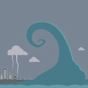 Tsunami Stock Illustration