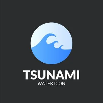 Tsunami logo template Stock Illustration