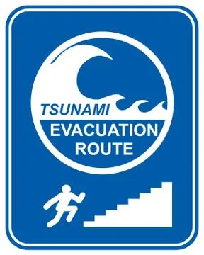 Tsunami pedestrian Stock Illustration