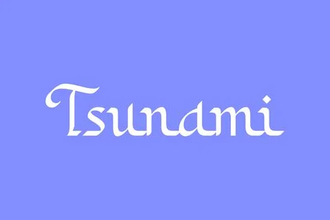 Tsunami typography vector design for poster, sticker, and t-shirt design Stock Illustration