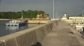 Tsunami Wall Barrier And Harbor On Island Of Naoshima Japan HD HD Footage