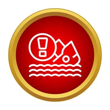 Tsunami warning icon indicating natural disaster alert Stock Illustration
