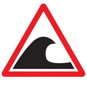 Tsunami warning icon on a white background. tsunami hazard zone sign. Illustrazione stock