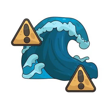 Tsunami Warning illustration Stock Illustration