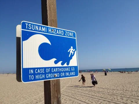 Tsunami Warning Foto stock