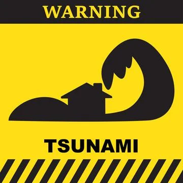 Tsunami warning symbol Stock Illustration