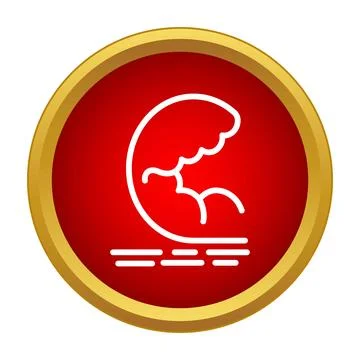 Tsunami wave disaster warning icon symbol Stock Illustration