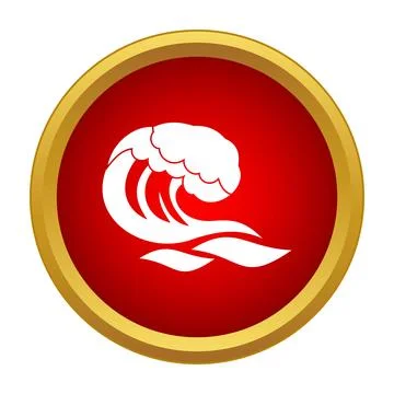 Tsunami wave icon representing natural disaster and water Stock Illustration