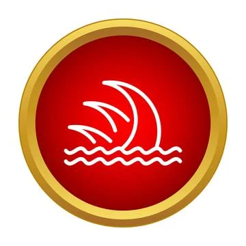 Tsunami wave icon warning natural disaster Stock Illustration
