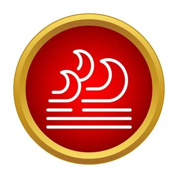 Tsunami wave icon warning of sea hazard Stock Illustration