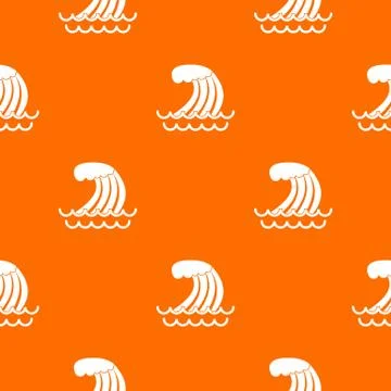 Tsunami wave pattern seamless Stock Illustration