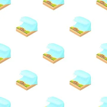 Tsunami wave pattern seamless vector 스톡 일러스트