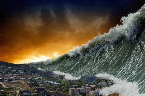 Tsunami waves Stock Photos