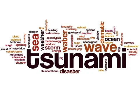 Tsunami word cloud Illustrazione stock