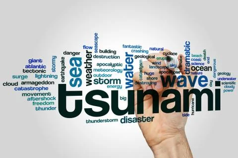 Tsunami word cloud 스톡 일러스트