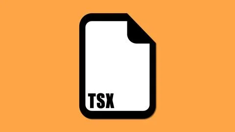 TSX file format icon on Orange background. 库存插图