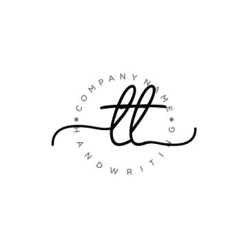 TT Initial handwriting logo design Stock Illustration