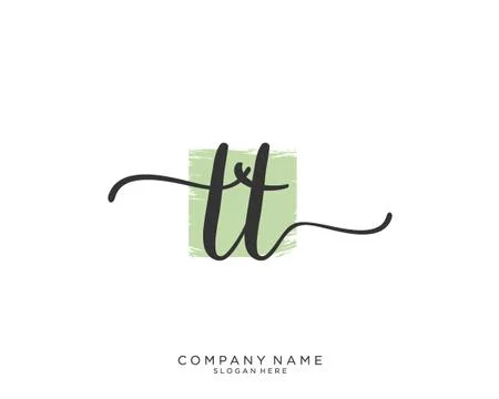 TT Initial handwriting logo design Stock Illustration