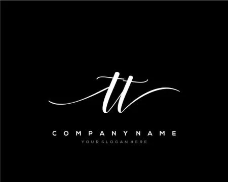TT Initial Letter handwriting logo hand drawn template vector Ilustração Stock
