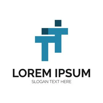 TT Letter with Cross Logo Vector Design Stock Illustration