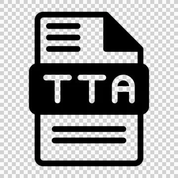 Tta file icon. Audio format symbol Solid icons, Vector illustration.  Stockillustratie