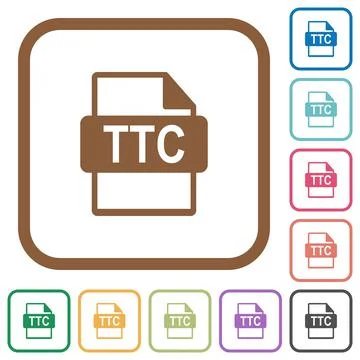 TTC file format simple icons 스톡 일러스트