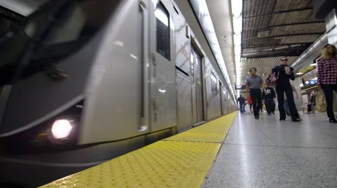 A TTC subway Train Leaves Platform Stock Footage 44266597