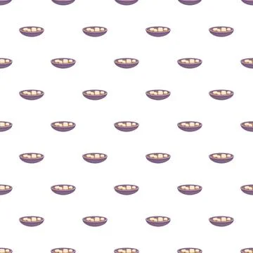 Tteokbokki bowls seamless pattern vector illustration イラスト素材