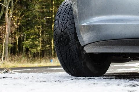 Ttires on snow Stock Photos