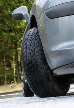 Ttires on snow Stock Photos