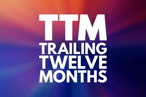 TTM - Trailing Twelve Months acronym, business concept background Illustrazione stock