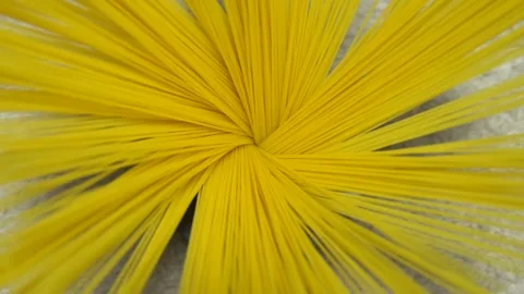 TTop view A pack of uncooked spaghetti abstract background of spaghetti pasta ro Stock Footage 246234745