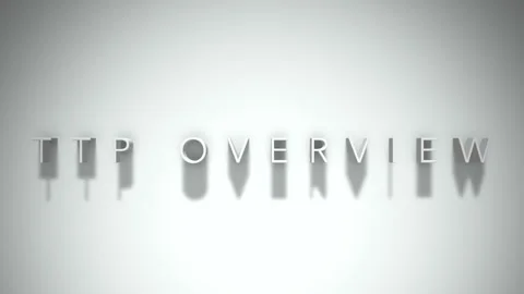 Ttp overview 3D title animation white text on a white background Stock Footage 299822938