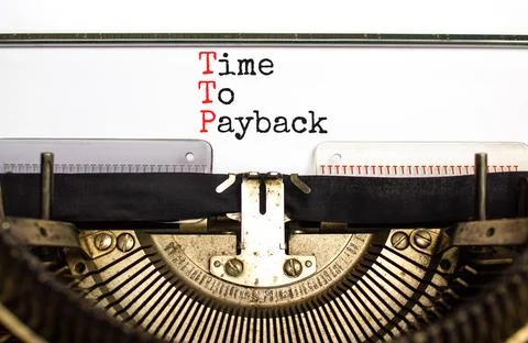 TTP time to payback symbol. Concept words TTP time to payback typed on old .. Stockfoto's
