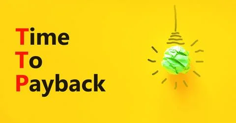 TTP time to payback symbol. Concept words TTP time to payback on yellow pap.. 스톡 사진