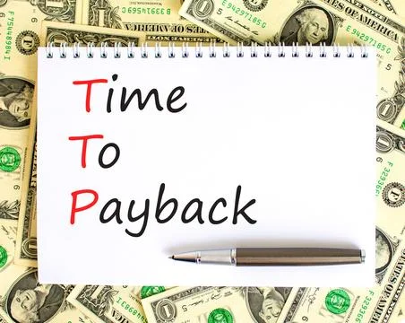 TTP time to payback symbol. Concept words TTP time to payback on white note.. Stock Photos