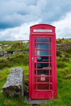 Ttraditional red telephone booth Stock Photos