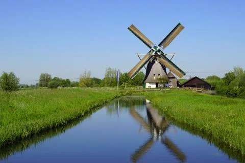 TTraditional wooden windmill Stock Photos