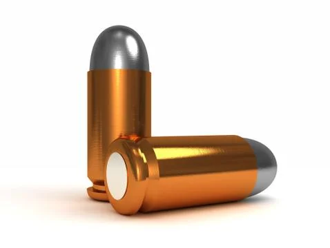 Ttwo bullets isolated on white Stock Illustration