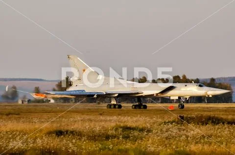 Tu-160 strategic bomber of the Russian armed forces. Flight training bomber. Stock Photos