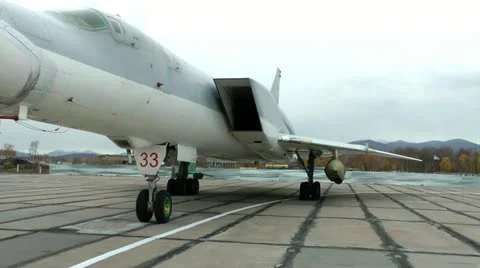 Tu-22М3 Backfire, can put satellites to Earth orbit, bear the nuclear weapon Stock Footage 12724973