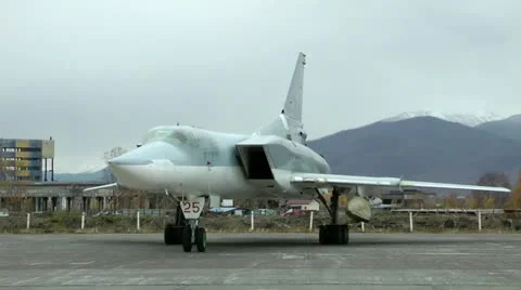 TU-22M3 Backfire. The plane before survey and preparation for a departure Video stock 12725240